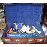 A Masonic case of aprons and jewels