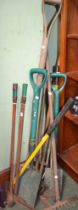 A selection of mixed garden hand tools