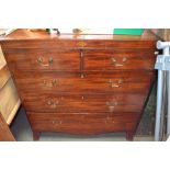 A 19th century mahogany chest of drawers, four drawers bracket 99cm