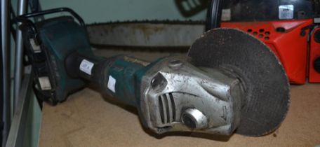 A Makita battery angle-grinder