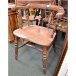 A 19th century elm horseshoe backed Country chair