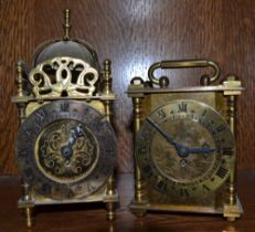 Two brass 20th century clocks