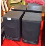 A pair of Wharfdale small sized Model 504 speakers, together with a pair of Kenwood bass reflex spea