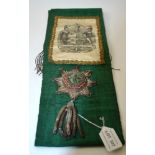 A green silk Ancient order of Foresters sash, with image and emblem