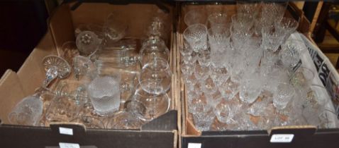 Two boxes of cut glass to include Stuart crystal & other examples