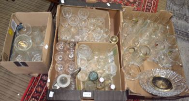 Three boxes of domestic glass mainly 'drinking'