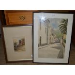 Two original watercolour paintings one signed "Diaz"