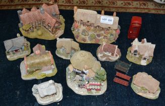 A collection of "Lilliput Lane" and other model cottages includes "Shakespeare's Birthplace"