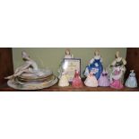 A Lladro ballerina various china figurines and collectors plates