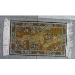 A small silk Hereke table runner with design in the secessionist manor Gustarve Klint