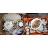 Domestic china tea and dinnerwares - Two boxes