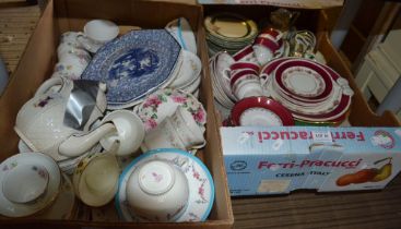 Two boxes mixed domestic china