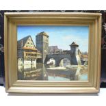 IVO AMBROS VERMEERSCH (1810 - 1852) View of old Nuremberg, oil on canvas, 54cm by 70cm, signed and d