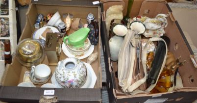 Two boxes of mixed domestic china glass etc