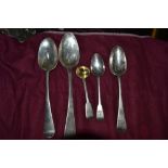Five various silver hallmarked spoons 180g in total