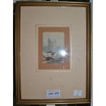 William Collins R.A - A small original watercolour framed and glazed very interesting inscription