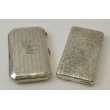 Matthew John Jessop, a Victorian silver note case, acanthus leaf engraved decoration, leather interi