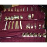 Hester Bateman design suite of silver plated table cutlery by Roberts & Belk