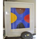 Sir Terry Frost RA (1915-2003) "Brown, Yellow, Red and Black on a Blue square" silkscreen print, art