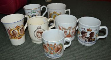 Selection of commemorative mugs