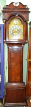 Thomas Lister of Luddenden, an 18th century burr & oak long-case clock, stacked hood with brass moun