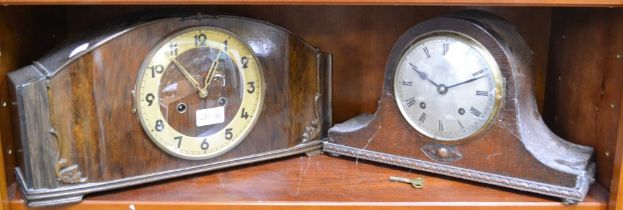 A Botley & Lewis mantel clock, together with another Art Deco example