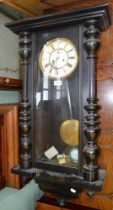 An ebonised Viennese hanging wall clock