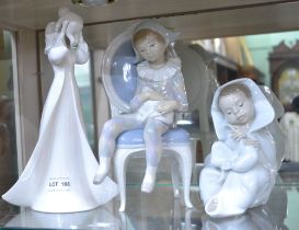 Three porcelain figures to include Lladro