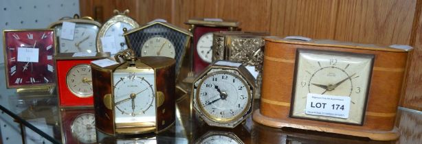 A selection of ten small clocks