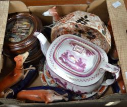 Staffordshire Greyhounds, Pratt-ware pot lids, other decorative china