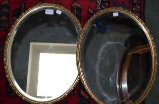 A pair of gilt framed bevel plate wall mirrors, 48cm long