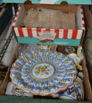 Small box of faience pottery