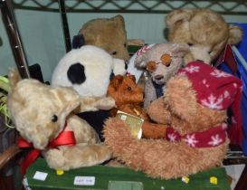 A box of collectors teddy bears to include famous brands - some dated