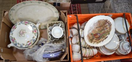 Domestic china tea and dinnerwares - Two boxes