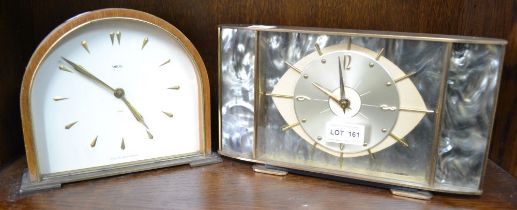 Two Art Deco mantel clocks, one Smith's & the other Metamec