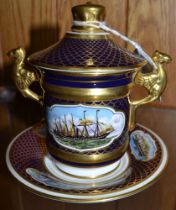 Spode "The SS Great Britain Cup limited edition 427/500 porcelain cobalt blue gilded hand painted