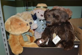 A box of collectors teddy bears to include famous brands - some dated