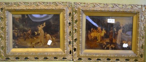 A pair of crystoleums in fancy gilt frames, together with another loose frame