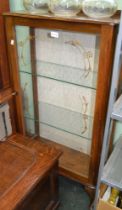 Display Cabinet, single glazed door, raised on cabriole feet, 69cm wide