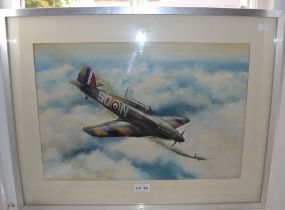 Kenneth Aitkin, 'Hawker Hurricane', watercolour painting, framed, 33cm x 50cm