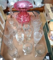 A collection of predominantly 19th century drinking glasses