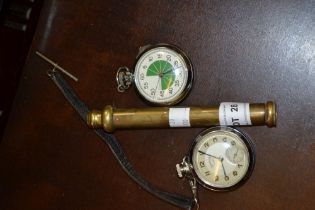 An Army Services pocket watch and an Ingersoll referees watch together with a miniature