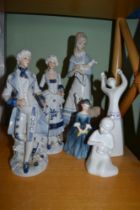 Six porcelain figures to include Doulton