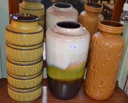 Three 1970's West German pottery vases