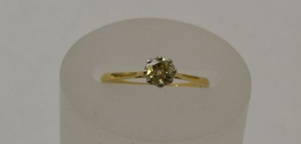 An 18ct gold solitaire diamond ring, gross weight 1.9g, ring size L1/2