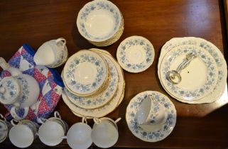 Colclough china tea/table service - blue floral pattern