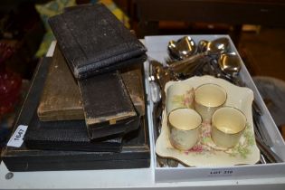 Draughtsman's tools egg cups and cutlery
