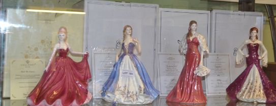 Four boxed limited edition porcelain ladies - with certificates