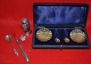 Selection domestic HM silver to include cased shell salts
