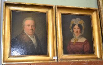 A fine pair of 19th century portraits oils on canvas 40 x 32cm appears unsigned